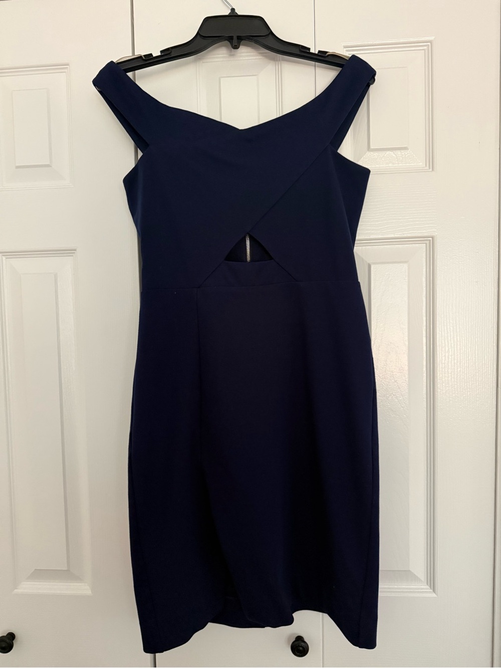 Parker One-Shoulder Navy Sheath Dress
